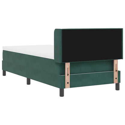 Postel S Boxspringem S Čelo Tmavě Zelená 200 X 90 Cm Samet