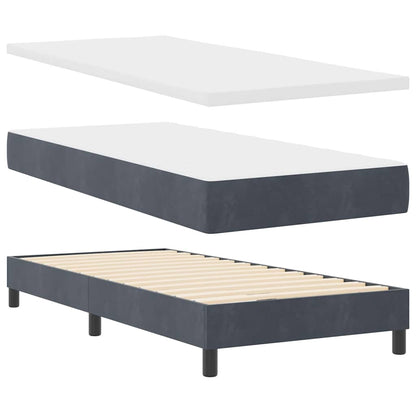 Postel S Boxspringem S Čelo Tmavě Šedá 200 X 100 Cm Samet