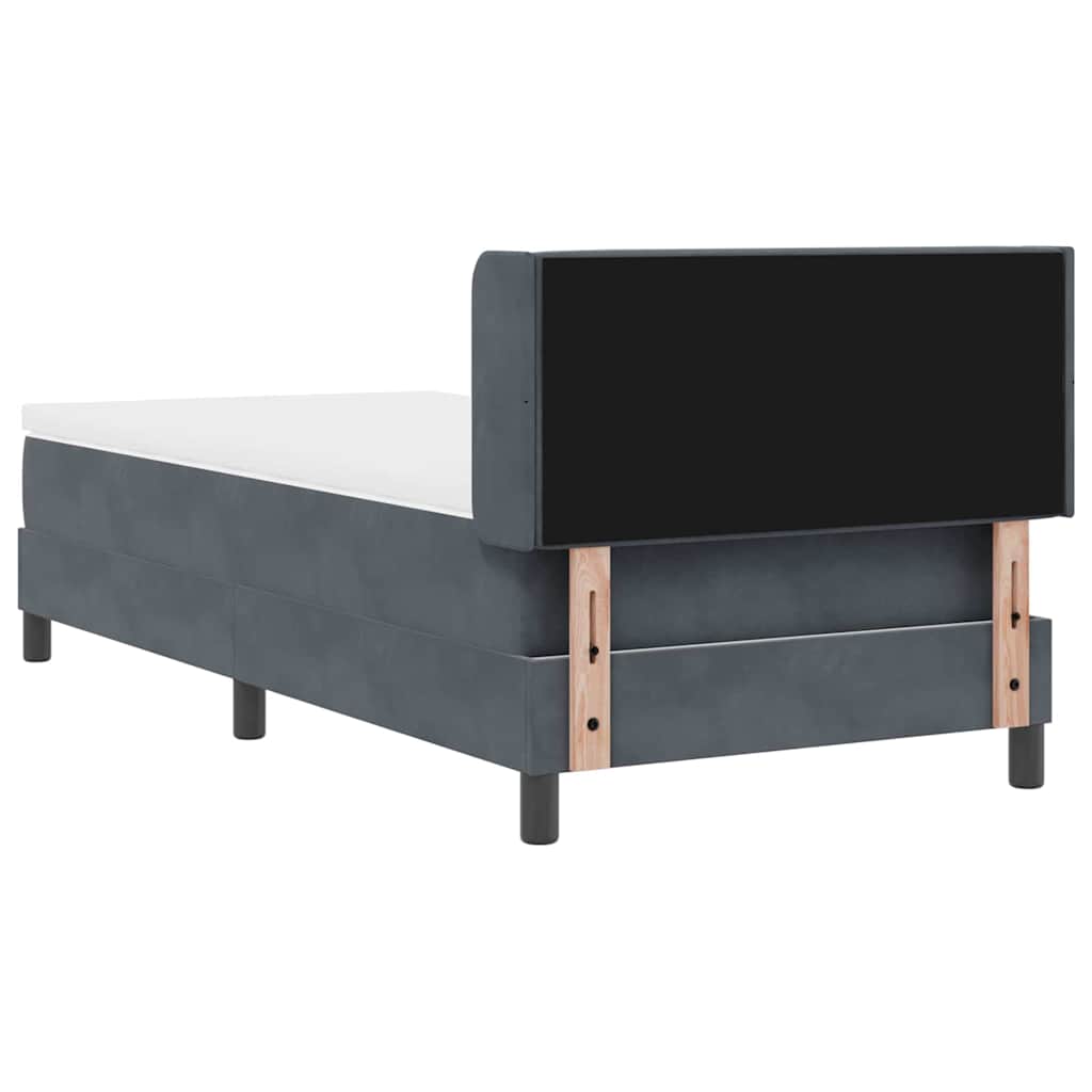 Postel S Boxspringem S Čelo Tmavě Šedá 200 X 100 Cm Samet