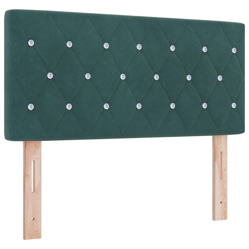 Postel S Boxspringem S Čelo Tmavě Zelená 200 X 100 Cm Samet