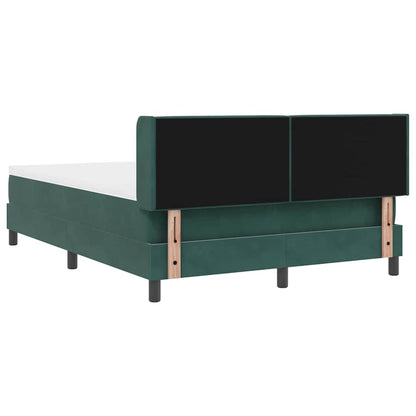 Postel S Boxspringem S Čelo Tmavě Zelená 190 X 140 Cm Samet