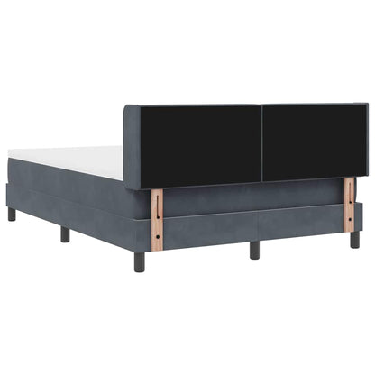 Postel S Boxspringem S Čelo Tmavě Šedá 200 X 140 Cm Samet
