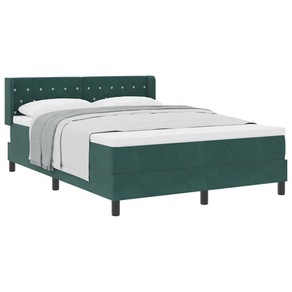 Postel S Boxspringem S Čelo Tmavě Zelená 200 X 140 Cm Samet