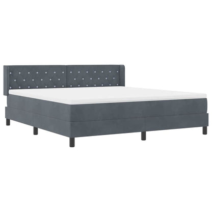 Postel S Boxspringem S Čelo Tmavě Šedá 200 X 180 Cm Samet