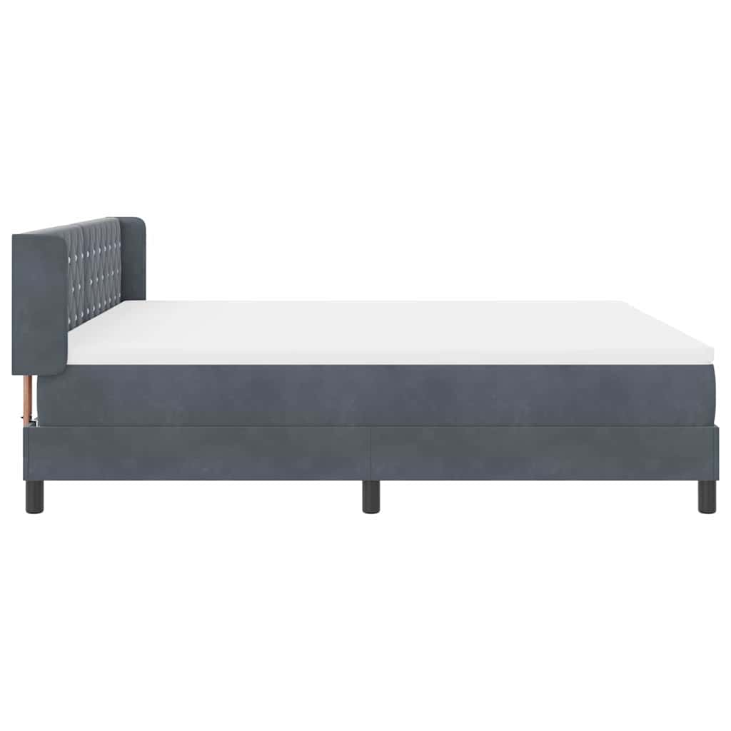 Postel S Boxspringem S Čelo Tmavě Šedá 200 X 180 Cm Samet