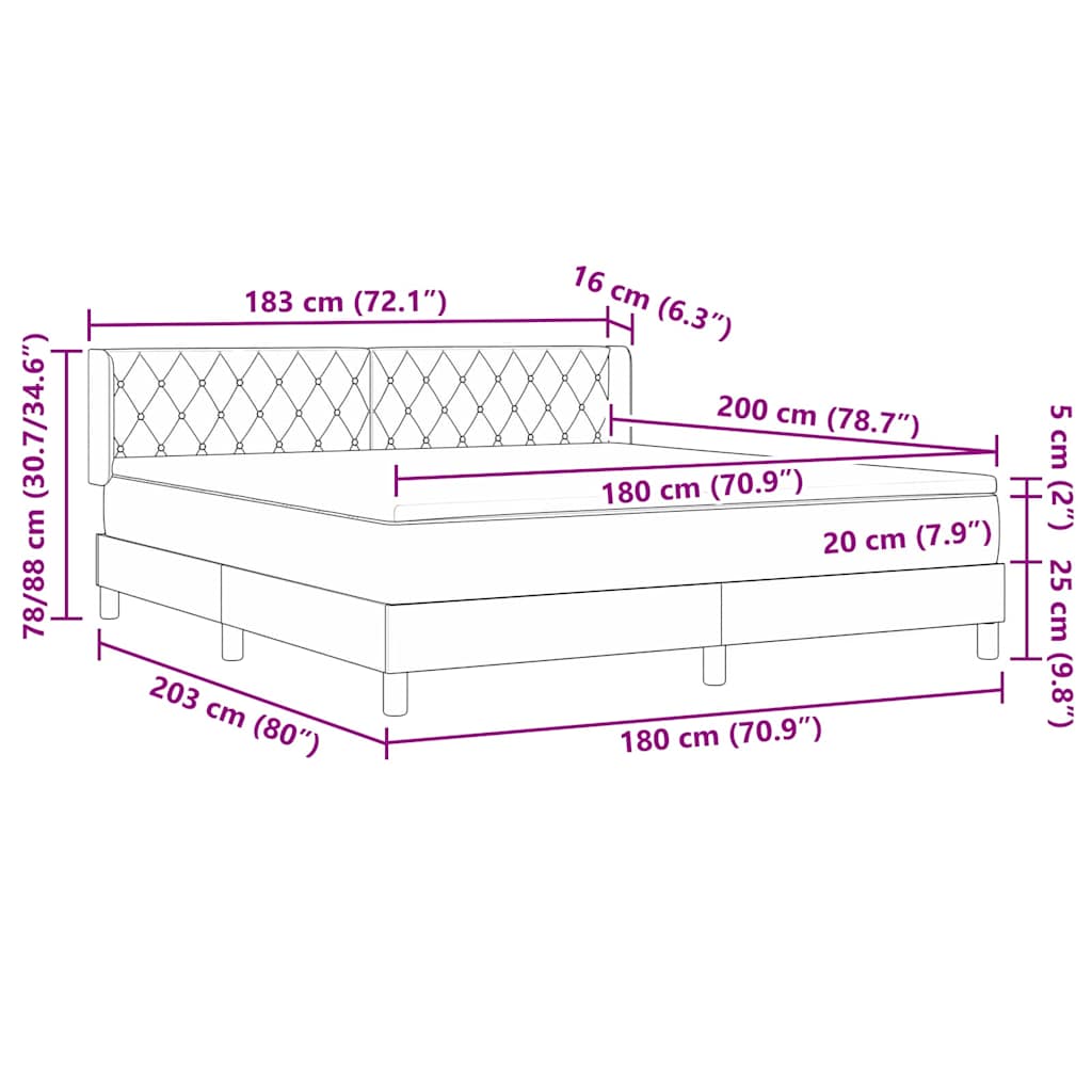 Postel S Boxspringem S Čelo Tmavě Šedá 200 X 180 Cm Samet