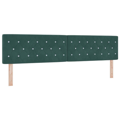 Postel S Boxspringem S Čelo Tmavě Zelená 200 X 200 Cm Samet