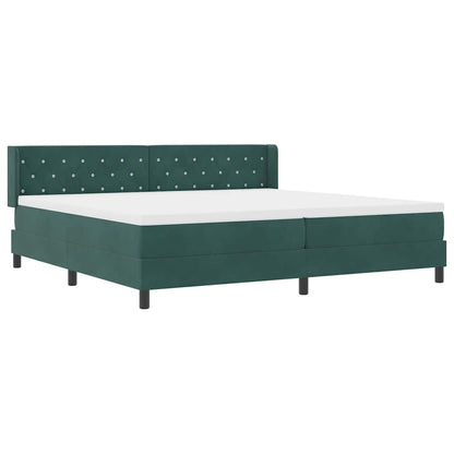 Postel S Boxspringem S Čelo Tmavě Zelená 200 X 200 Cm Samet