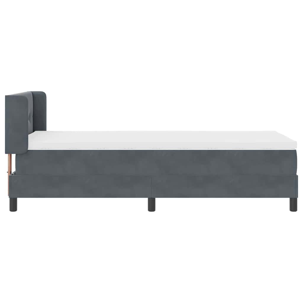 Postel S Boxspringem S Čelo Tmavě Šedá 200 X 80 Cm Samet
