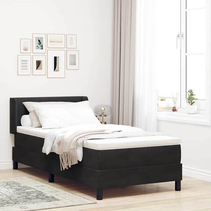 Postel S Boxspringem S Čelo Černý 200 X 80 Cm Samet