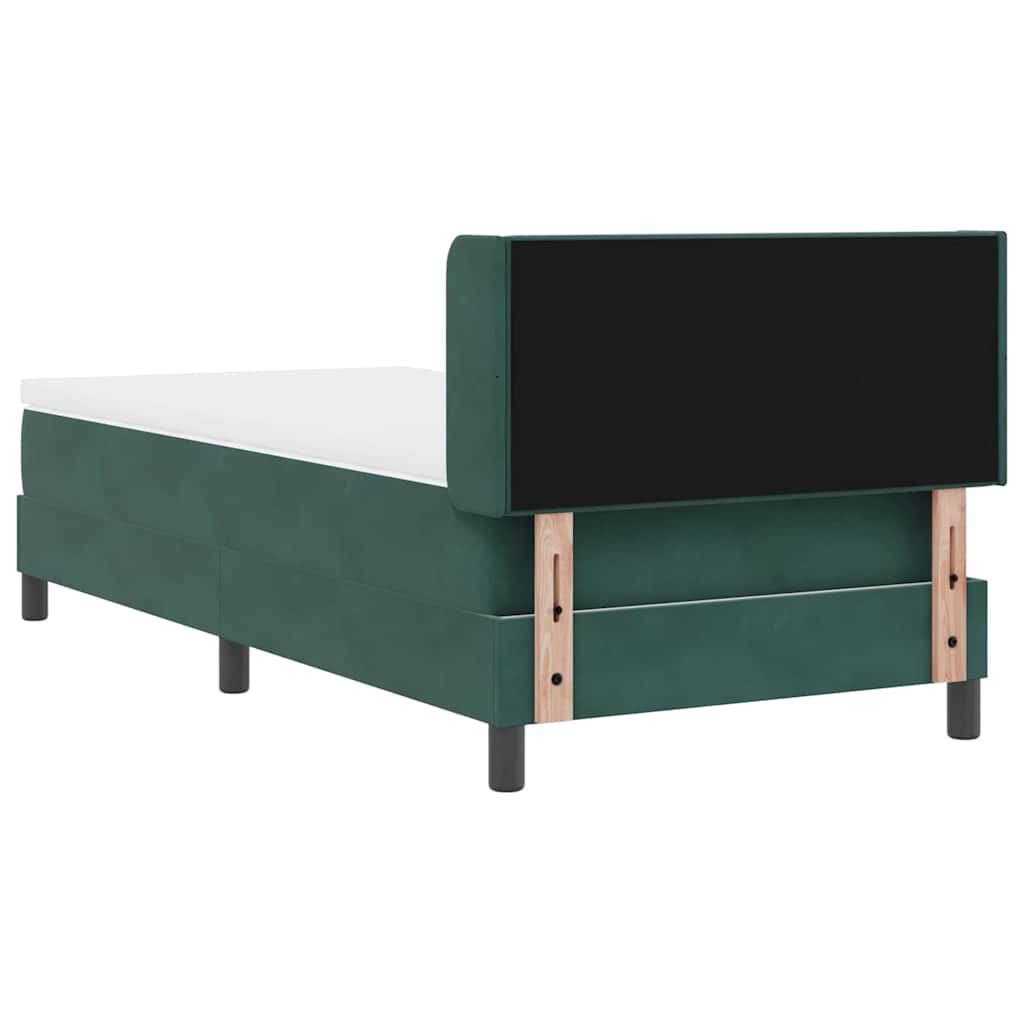 Postel S Boxspringem S Čelo Tmavě Zelená 200 X 80 Cm Samet