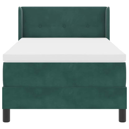 Postel S Boxspringem S Čelo Tmavě Zelená 200 X 80 Cm Samet
