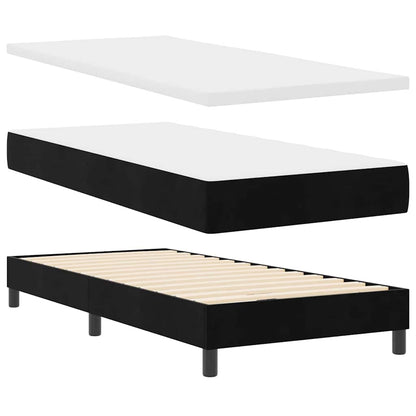 Postel S Boxspringem S Čelo Černý 200 X 90 Cm Samet