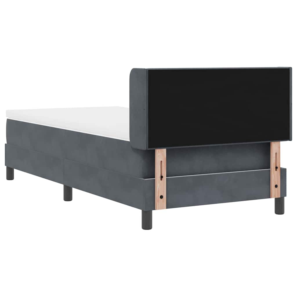 Postel S Boxspringem S Čelo Tmavě Šedá 200 X 100 Cm Samet