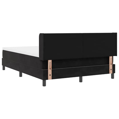 Postel S Boxspringem S Čelo Černý 190 X 140 Cm Samet