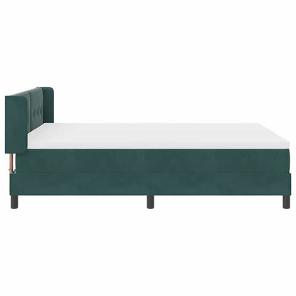 Postel S Boxspringem S Čelo Tmavě Zelená 190 X 140 Cm Samet