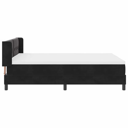 Postel S Boxspringem S Čelo Černý 200 X 140 Cm Samet