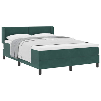 Postel S Boxspringem S Čelo Tmavě Zelená 200 X 140 Cm Samet