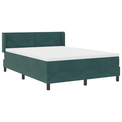 Postel S Boxspringem S Čelo Tmavě Zelená 200 X 140 Cm Samet