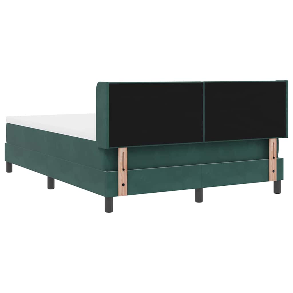 Postel S Boxspringem S Čelo Tmavě Zelená 200 X 140 Cm Samet