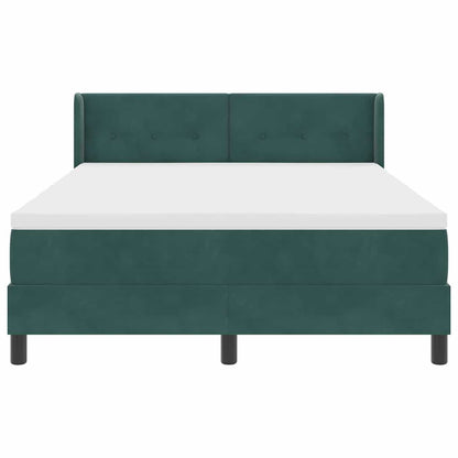 Postel S Boxspringem S Čelo Tmavě Zelená 200 X 140 Cm Samet