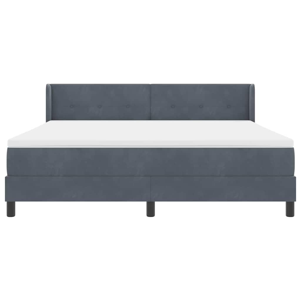 Postel S Boxspringem S Čelo Tmavě Šedá 200 X 180 Cm Samet