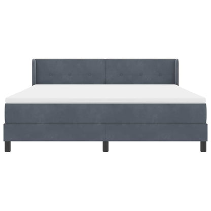 Postel S Boxspringem S Čelo Tmavě Šedá 200 X 180 Cm Samet