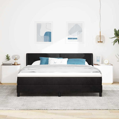 Postel S Boxspringem S Čelo Černý 200 X 180 Cm Samet