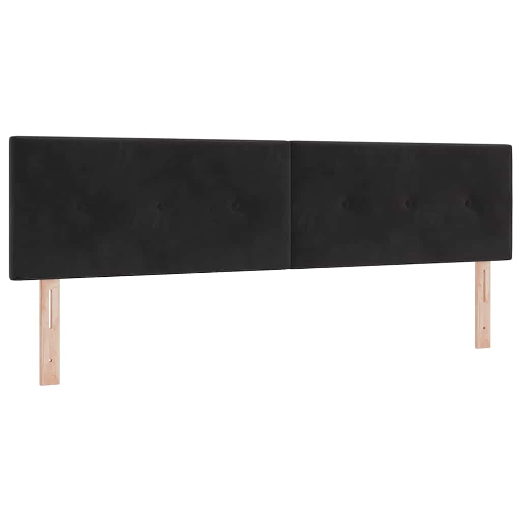 Postel S Boxspringem S Čelo Černý 200 X 180 Cm Samet