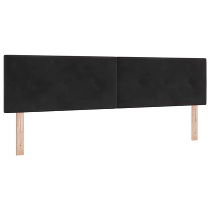 Postel S Boxspringem S Čelo Černý 200 X 180 Cm Samet