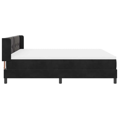 Postel S Boxspringem S Čelo Černý 200 X 180 Cm Samet