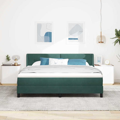 Postel S Boxspringem S Čelo Tmavě Zelená 200 X 180 Cm Samet
