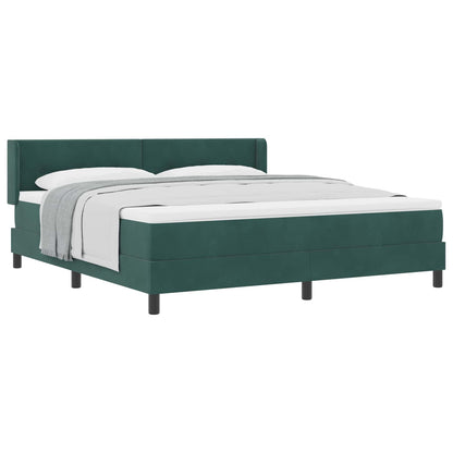 Postel S Boxspringem S Čelo Tmavě Zelená 200 X 180 Cm Samet