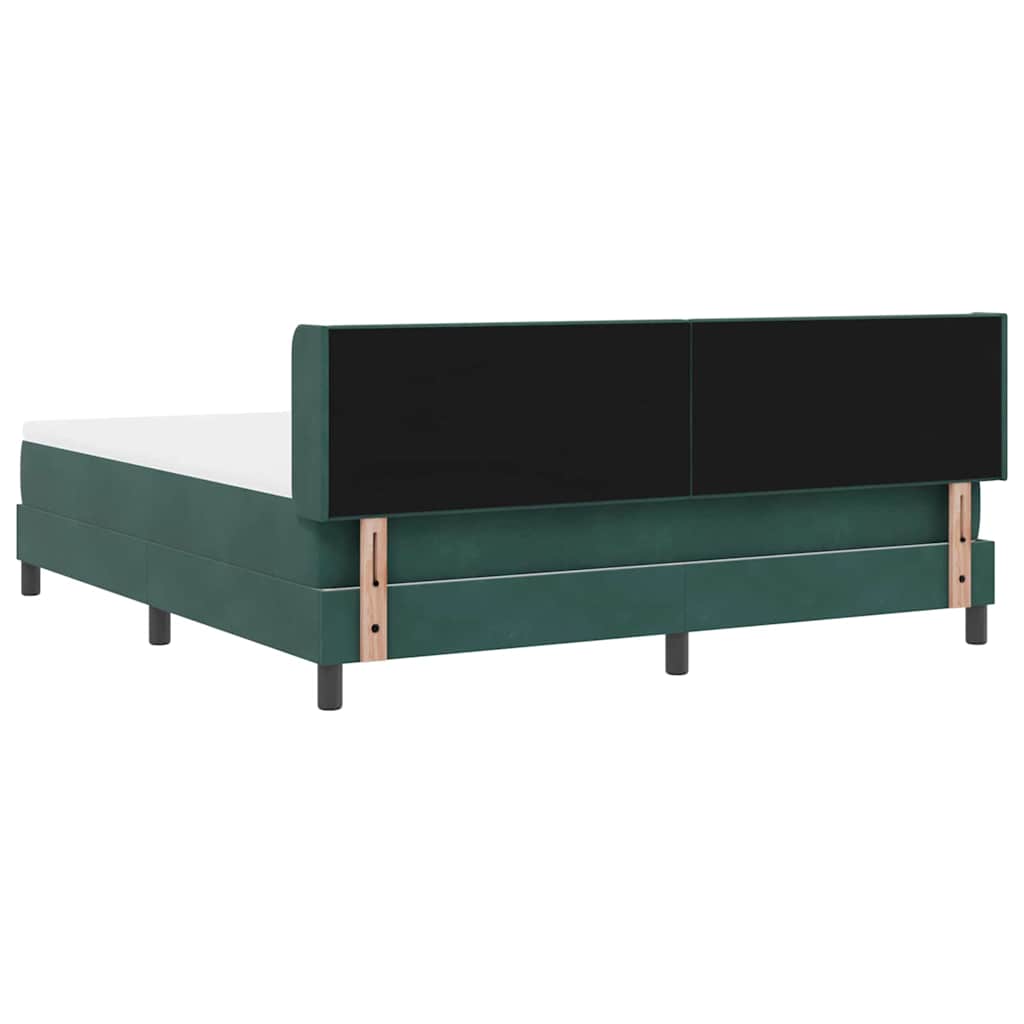 Postel S Boxspringem S Čelo Tmavě Zelená 200 X 180 Cm Samet