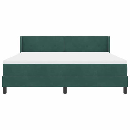 Postel S Boxspringem S Čelo Tmavě Zelená 200 X 180 Cm Samet