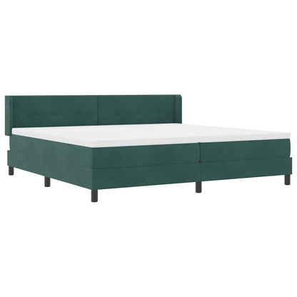 Postel S Boxspringem S Čelo Tmavě Zelená 200 X 200 Cm Samet