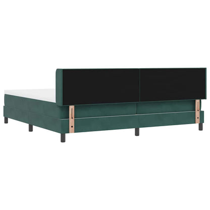Postel S Boxspringem S Čelo Tmavě Zelená 200 X 200 Cm Samet