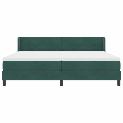 Postel S Boxspringem S Čelo Tmavě Zelená 200 X 200 Cm Samet