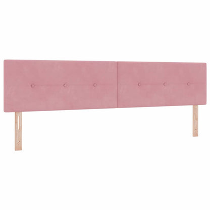 Postel S Boxspringem S Čelo Růžová 200 X 200 Cm Samet