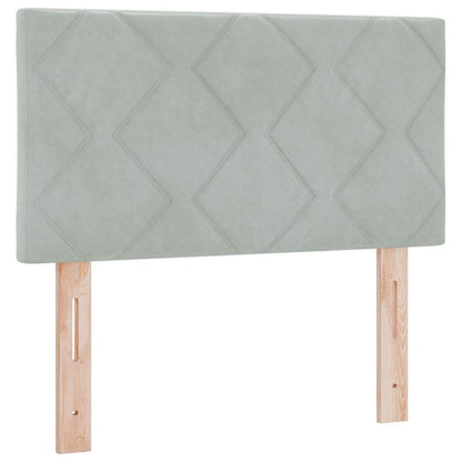 Postel S Boxspringem S Čelo Světle Šedá 200 X 80 Cm Samet