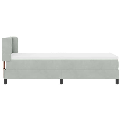 Postel S Boxspringem S Čelo Světle Šedá 200 X 80 Cm Samet