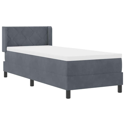 Postel S Boxspringem S Čelo Tmavě Šedá 200 X 80 Cm Samet