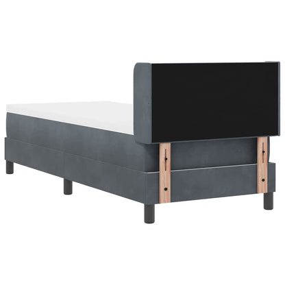 Postel S Boxspringem S Čelo Tmavě Šedá 200 X 80 Cm Samet