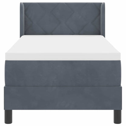 Postel S Boxspringem S Čelo Tmavě Šedá 200 X 80 Cm Samet