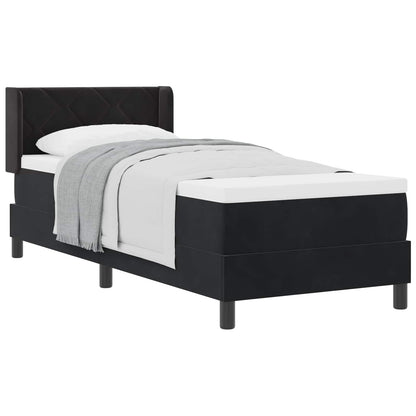 Postel S Boxspringem S Čelo Černý 200 X 80 Cm Samet