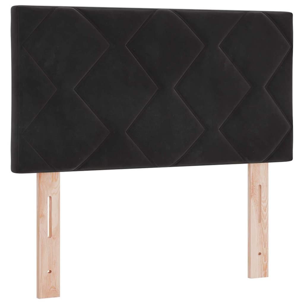 Postel S Boxspringem S Čelo Černý 200 X 80 Cm Samet