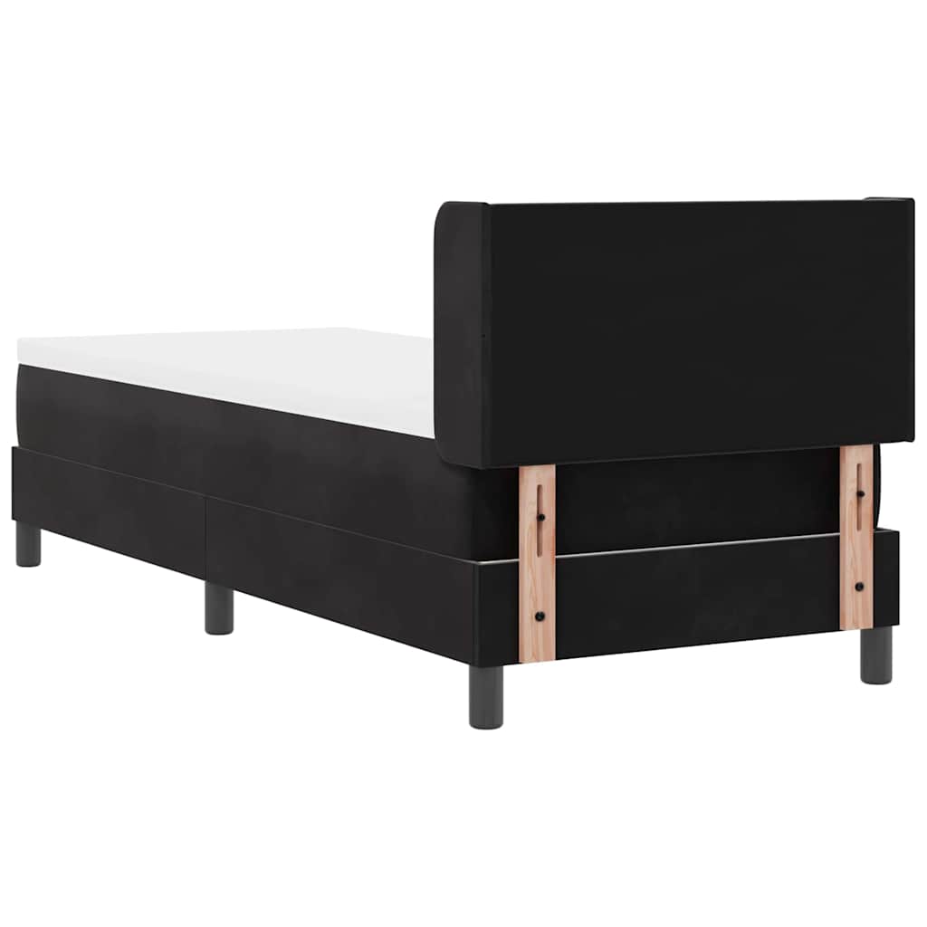 Postel S Boxspringem S Čelo Černý 200 X 80 Cm Samet