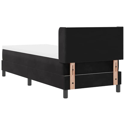 Postel S Boxspringem S Čelo Černý 200 X 80 Cm Samet