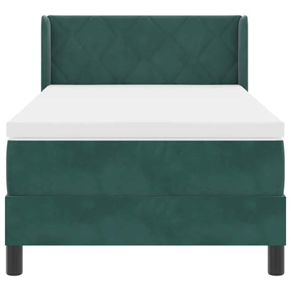Postel S Boxspringem S Čelo Tmavě Zelená 190 X 90 Cm Samet