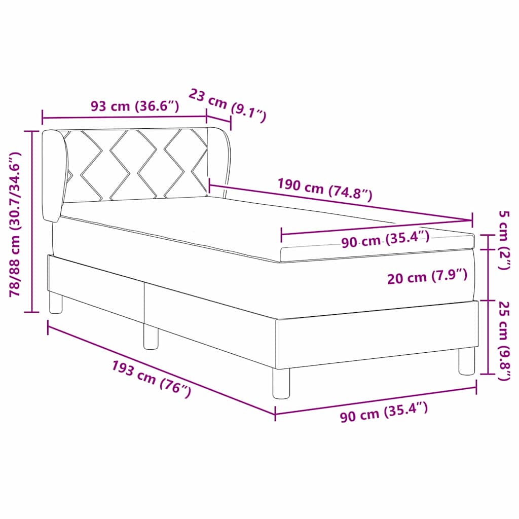 Postel S Boxspringem S Čelo Tmavě Zelená 190 X 90 Cm Samet
